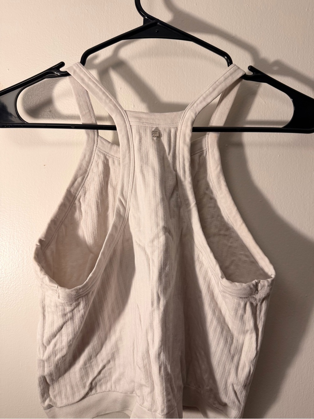 Fabletics White Ribbed Halter Tank Top - Picture 3 of 3